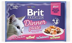 Brit Premium Cat Delicate Fillets In Jelly Dinner Plate 340g (4×85g)
