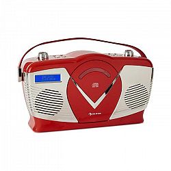 Auna RCD-70 DAB, retro CD rádio, FM, DAB+, CD prehrávač, USB, bluetooth, červené