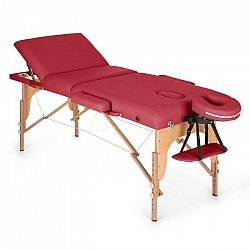 KLARFIT MT 500, červený, masážny stôl, 210 cm, 200 kg, sklápací, jemný povrch, taška
