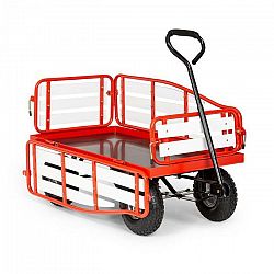Waldbeck Ventura, ručný vozík, maximálna záťaž 300 kg, oceľ, WPC, červený